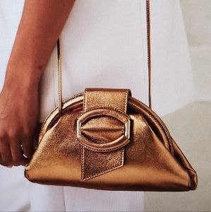 Banana Republic Bronze Metallic detachable crossbody clutch